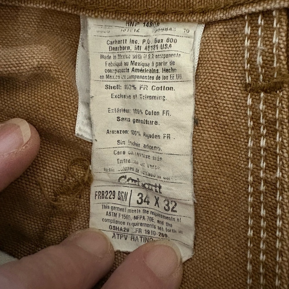 Carhartt Men's FR Brown Heavy Denim Fire Resistant Work Jeans - Picture 4 of 4